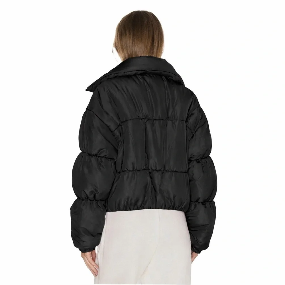 By Dyln Morris Puffer Jacket Cropped Slouchy Baggy Relaxed Fit in Black Medium - Picture 2 of 12